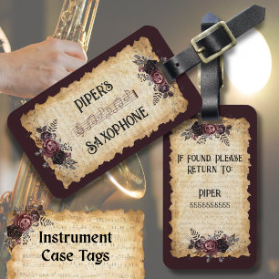 Trendy Muzikant Saxofoon Instrument Koffer Label Bagagelabel