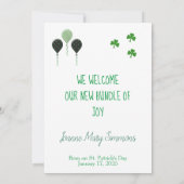 Trendy My First St. Patrick Day Announcement Photo Kaart (Achterkant)