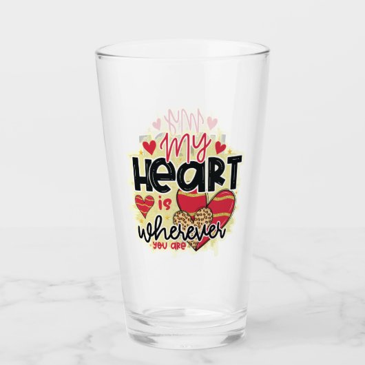 Trendy My Heart Valentijnsdag Glas (Voorkant)