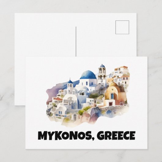 Trendy Mykonos Griekenland Vintage reizen Briefkaart (Voorkant / Achterkant)