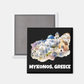 Trendy Mykonos Griekenland Vintage reizen Magneet (Voorkant / Achterkant)