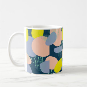 trendy naadloos patroon van geometrische vormen en koffiemok