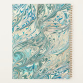 Trendy Naam Gepersonaliseerde Blauwgroen Marmeren Planner (Achterkant)