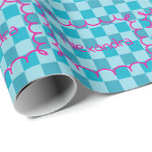 Trendy naam sjabloon sticker cadeaupapier (Rol Hoek)