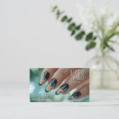 Trendy nagel bloem kunst nagelstylist loyaliteit  visitekaartje (Staand voorkant)