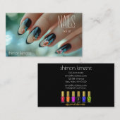 Trendy nagel bloem kunst nagelstylist loyaliteit  visitekaartje (Voorkant / Achterkant)