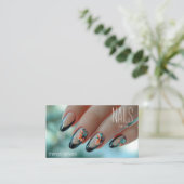 Trendy Nail Floral Art Manicurist Visitekaartje (Staand voorkant)