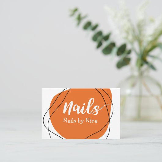 Trendy Nail Tech Manicurist Visitekaartjes (Staand voorkant)