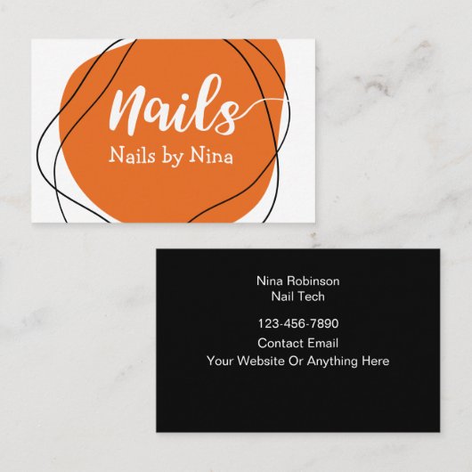Trendy Nail Tech Manicurist Visitekaartjes (Voorkant / Achterkant)