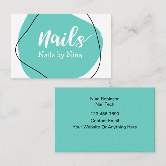 Trendy Nail Tech Manicurist Visitekaartjes (Voorkant / Achterkant)