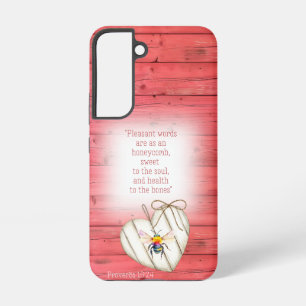 Trendy namaak rood houten hart regenboog bij geloo samsung galaxy hoesje
