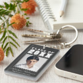 Trendy Name Class of Charcoal Grey Afstuderen foto Sleutelhanger (Voorkant Rechts)