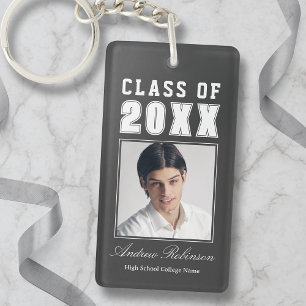 Trendy Name Class of Charcoal Grey Afstuderen foto Sleutelhanger