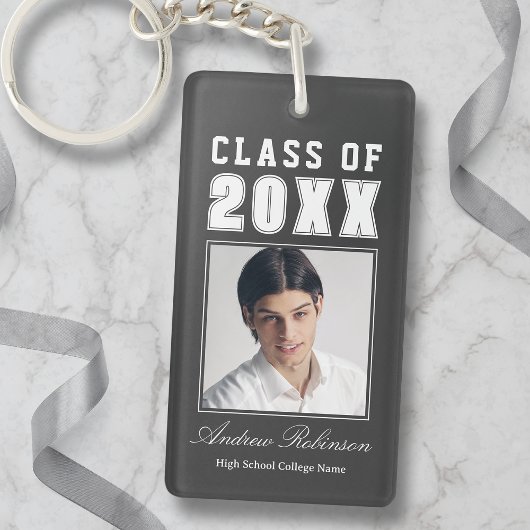 Trendy Name Class of Charcoal Grey Afstuderen foto Sleutelhanger