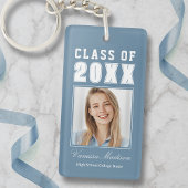 Trendy Name Class of Dusty Blue Afstuderen Foto Sleutelhanger