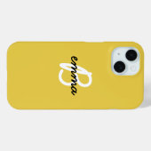 Trendy Name | Mustard Yellow Modern Initiaal Case-Mate iPhone Case (Achterkant (horizontaal))