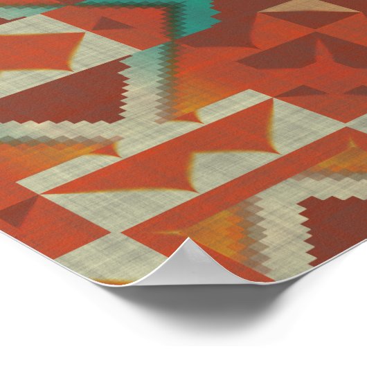 Trendy Native American Tribe Mosaic Pattern Poster (Hoek)