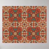 Trendy Native American Tribe Mosaic Pattern Poster (Voorkant)