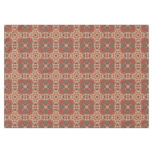 Trendy Native American Tribe Mosaic Pattern Tafelkleed (Voorkant (Horizontaal))
