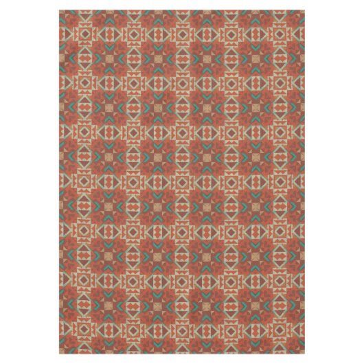 Trendy Native American Tribe Mosaic Pattern Tafelkleed (Voorkant)