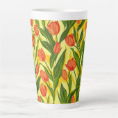 Trendy Natuur bloementuin Zomertulp Latte Mok (Voorkant)