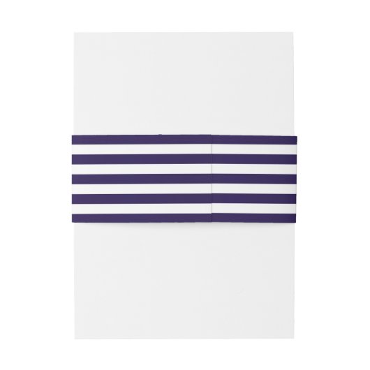 Trendy Nautical Navy Blue & White Stripe Bruiloft Uitnodigingen Wikkel (Achterkant Voorbeeld)
