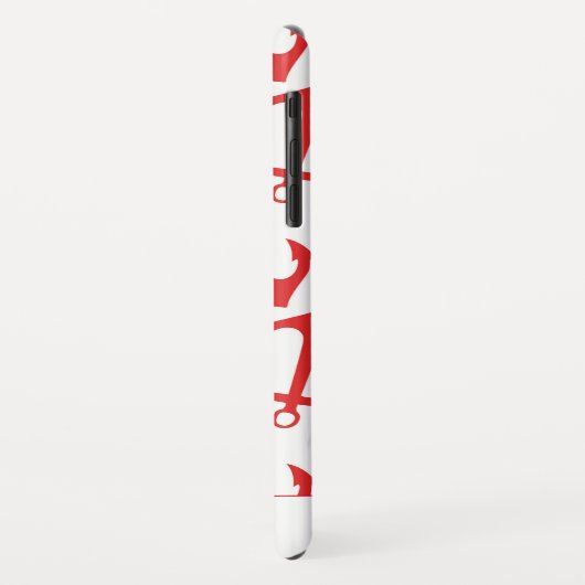 Trendy Nautical Red Anchor Pattern Case-Mate iPhone Case (Achterkant/links)