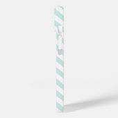 Trendy Nautical Stripes Faux Glitter Anchor Hoesje (Achterkant / Links)