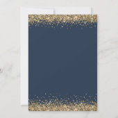 Trendy Navy Blauw Goud Glitter Elke Leeftijd Verja Kaart (Achterkant)