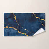 Trendy Navy Blauw Goud Marmer Collectie Bad Handdoek (Handdoek)