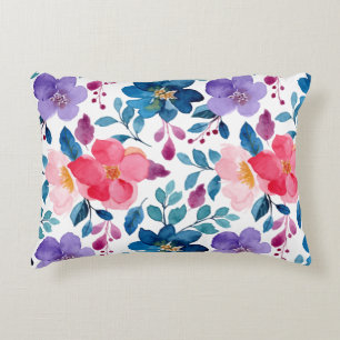 Trendy Navy Blue Blush Pink Paars Pattern Accent Kussen
