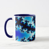Trendy Navy Blue en White Fractal Mok (Links)
