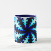 Trendy Navy Blue en White Fractal Mok (Midden)