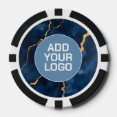Trendy Navy Blue Gold Marble Collection Poker Chips (Voorkant)