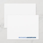 Trendy Navy Blue Modern Bold Font voor zijn naam Notitiekaartje (Voorkant / Achterkant)