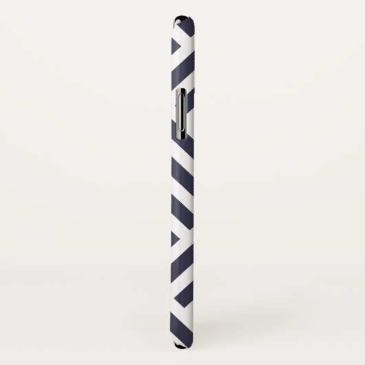 Trendy Navy Blue Monogram Arrow Diamond Pattern Case-Mate iPhone Case (Achterkant / rechts)