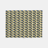 Trendy Navy Blue Mustard Yellow Stylish Pattern Fleece Deken (Voorkant (Horizontaal))