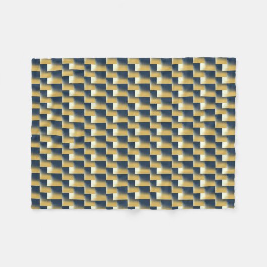 Trendy Navy Blue Mustard Yellow Stylish Pattern Fleece Deken (Voorkant (Horizontaal))