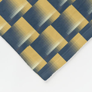 Trendy Navy Blue Mustard Yellow Stylish Pattern Fleece Deken