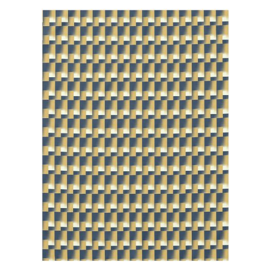 Trendy Navy Blue Mustard Yellow Stylish Pattern Tafelkleed (Voorkant)