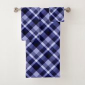 Trendy Navy Blue Pset Pattern Bath Towel set Bad Handdoek (Insitu)