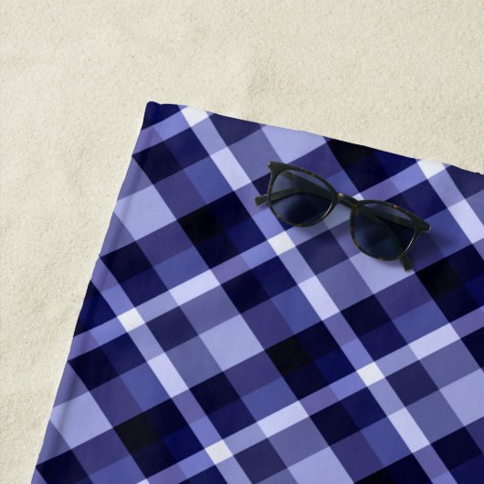 Trendy Navy Blue Pset Pattern Beach Towel Strandlaken (In situ)