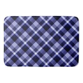 Trendy Navy Blue Pset Pattern Large Bath Mat