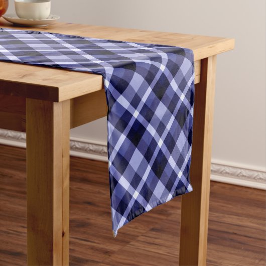 Trendy Navy Blue Pset Pattern Large Table Runner Lange Tafelloper (Voorbeeld)