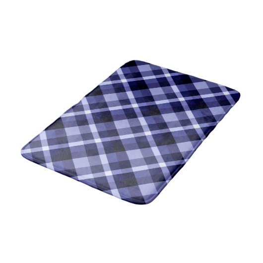 Trendy Navy Blue Pset Pattern Medium Bath Mat (Gekanteld)