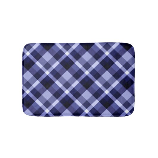 Trendy Navy Blue Pset Pattern Small Bath Mat (Voorkant)