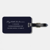 Trendy Navy Blue Pset Tweed Bagagelabel (Achterkant horizontaal)