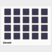 Trendy Navy en Gold Design Wedding Dank u Vierkante Sticker (Vel)