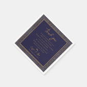 Trendy Navy Gold Design Wedding Bedankt Bericht Servet (Hoek)