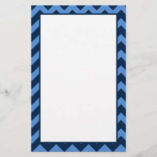 Trendy Navy & Light Blue Chevron Pattern Briefpapier